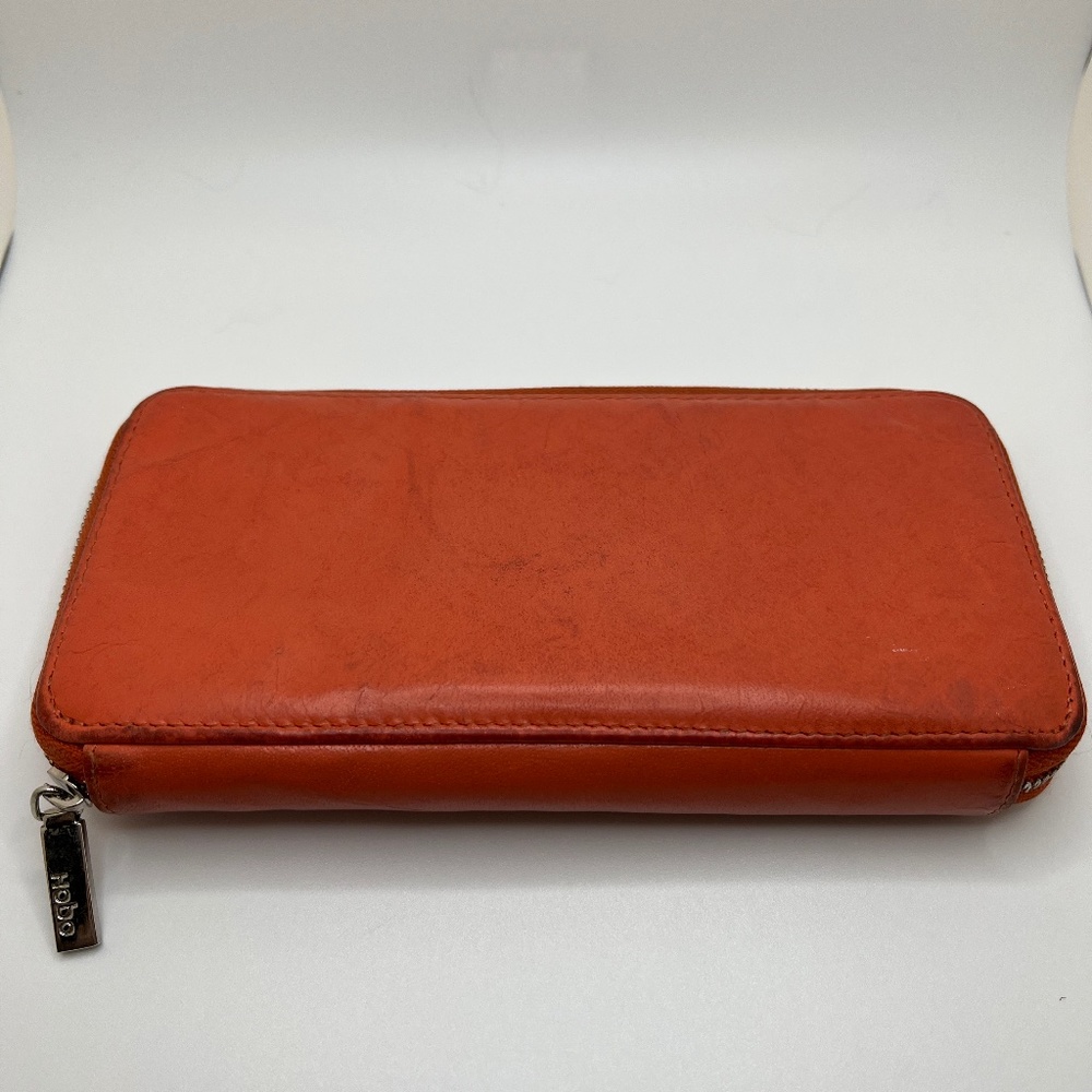 Authentic HOBO Melon Leather Wallet with Silver Zipper